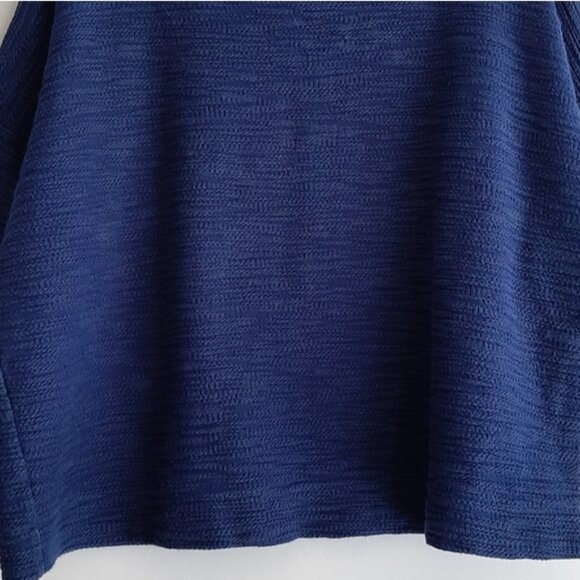 LOLE Mabley Boxy Sweatshirt Split Back Crewneck Textured Top Navy Blue Sz M - Picture 5 of 13